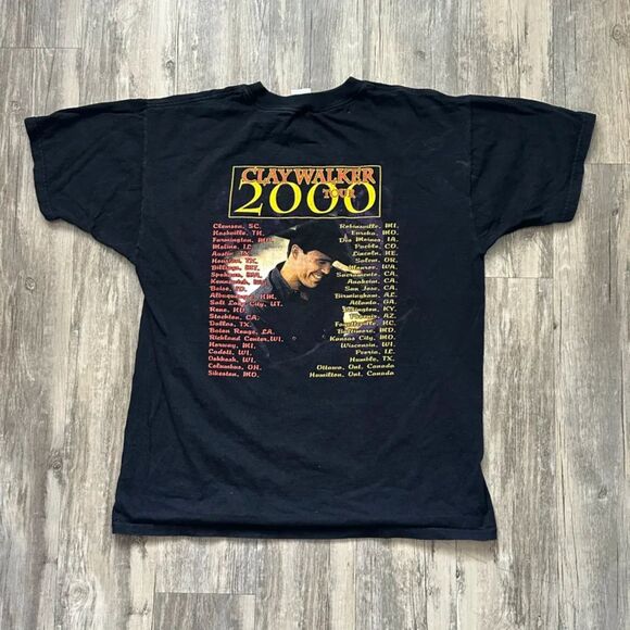 Vintage 2000s Clay Walker Concert Tour T-Shirt Size XL Country band tee - Picture 4 of 4